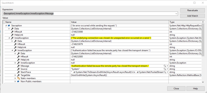 How to fix the error 'Authentication failed because the remote party ...